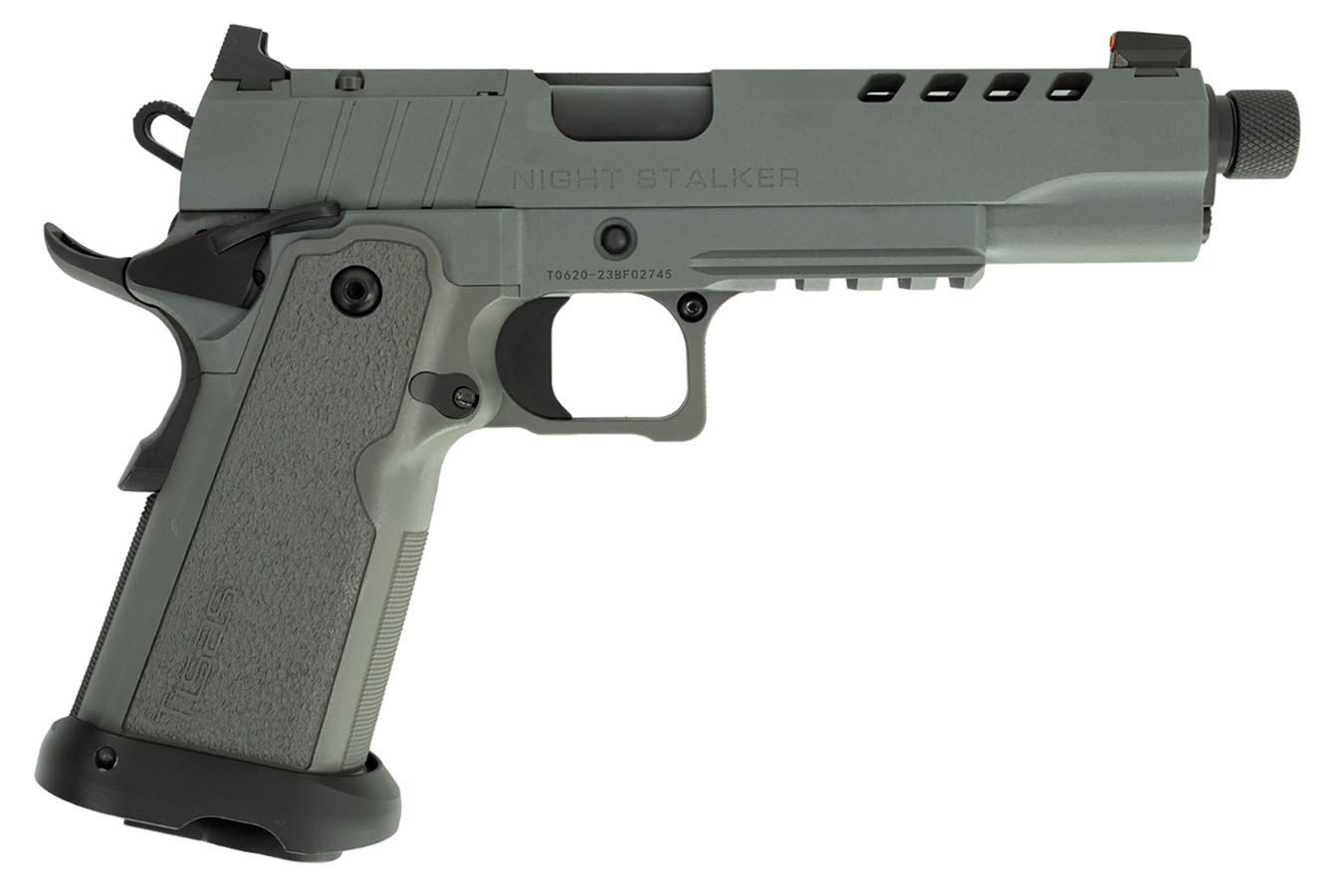 Tisas 1911 Night Stalker DS 9mm Semi-Auto Pistol with Grey Cerakote Finish and Threade 1 t48