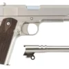 Tisas 1911A1 Stakeout 38 Super/9mm Pistol with Two Barrels and Nickel Finish