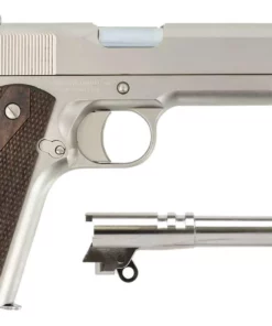 Tisas 1911A1 Stakeout 38 Super/9mm Pistol with Two Barrels and Nickel Finish